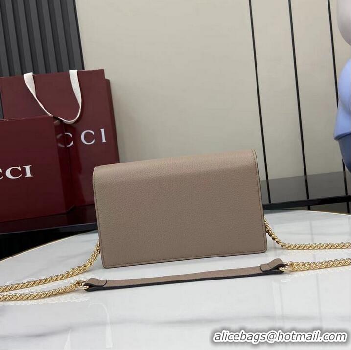 New Cheap Gucci Softbit Continental Leather Wallet On Chain 837373 Dusty Pink