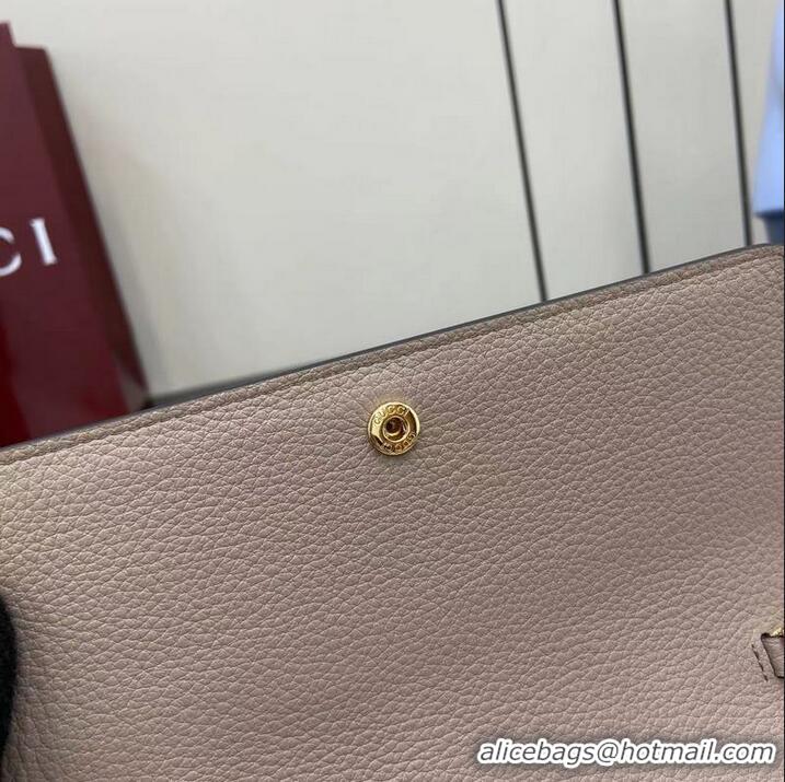 New Cheap Gucci Softbit Continental Leather Wallet On Chain 837373 Dusty Pink