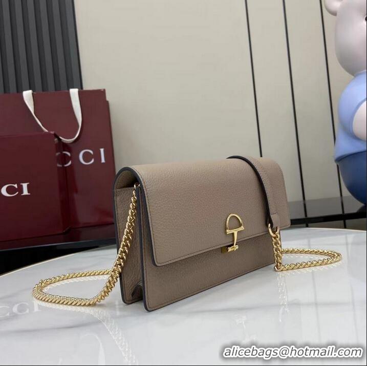 New Cheap Gucci Softbit Continental Leather Wallet On Chain 837373 Dusty Pink