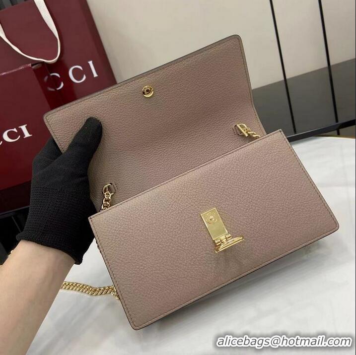 New Cheap Gucci Softbit Continental Leather Wallet On Chain 837373 Dusty Pink