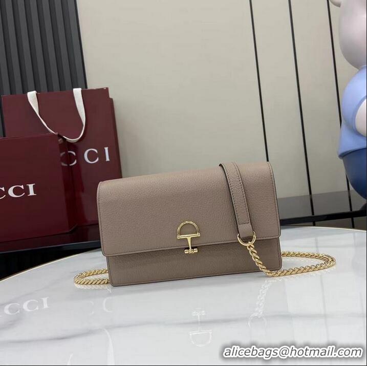 New Cheap Gucci Softbit Continental Leather Wallet On Chain 837373 Dusty Pink