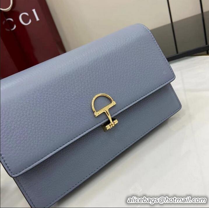 Buy Cheap Gucci Softbit Continental Leather Wallet On Chain 837373 Light Blue