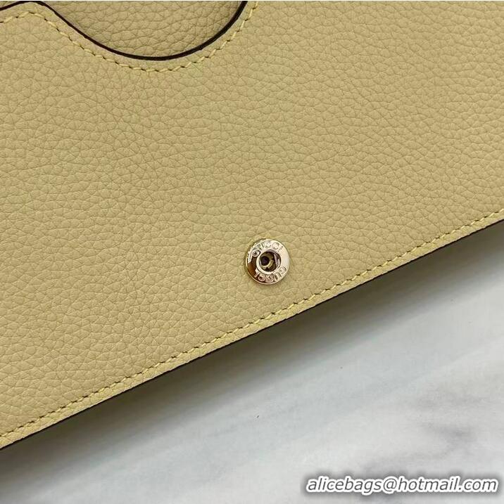 Promotional Gucci Bi-colour GG Marmont Wallet On Chain ‎497985 Light Yellow Leather