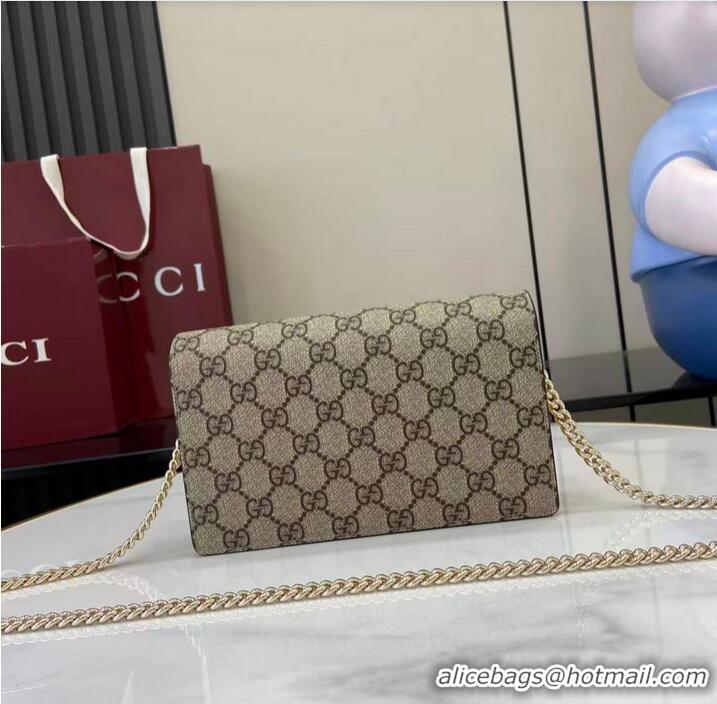 Promotional Gucci Bi-colour GG Marmont Wallet On Chain ‎497985 Light Yellow Leather