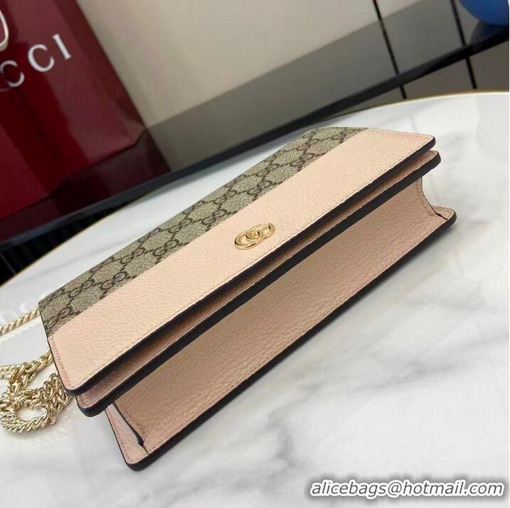 Famous Brand Gucci Bi-colour GG Marmont Wallet On Chain ‎497985 Variation Pink Leather