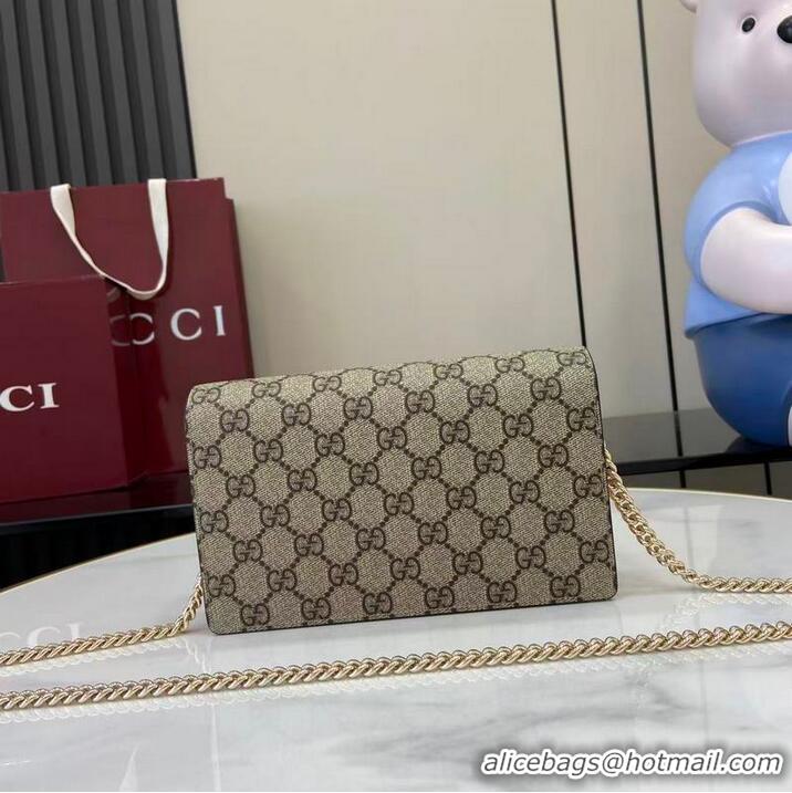 Famous Brand Gucci Bi-colour GG Marmont Wallet On Chain ‎497985 Variation Pink Leather