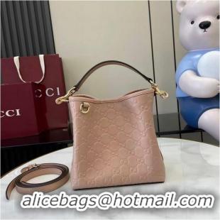 Buy Cheap Gucci GG Emblem Small Bucket Bag 815118 Pink 2026