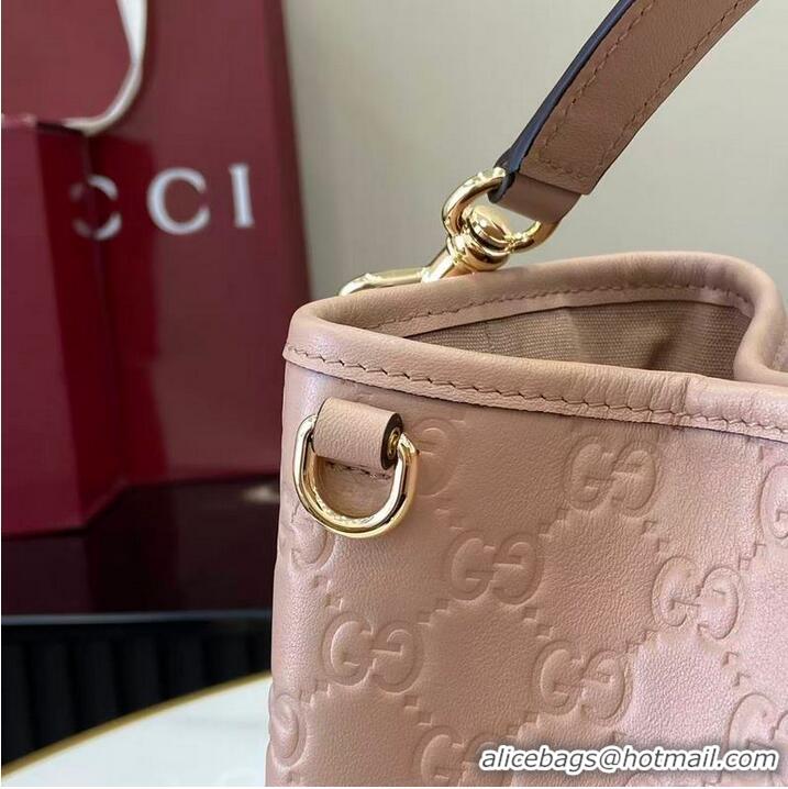 Buy Cheap Gucci GG Emblem Small Bucket Bag 815118 Pink 2026