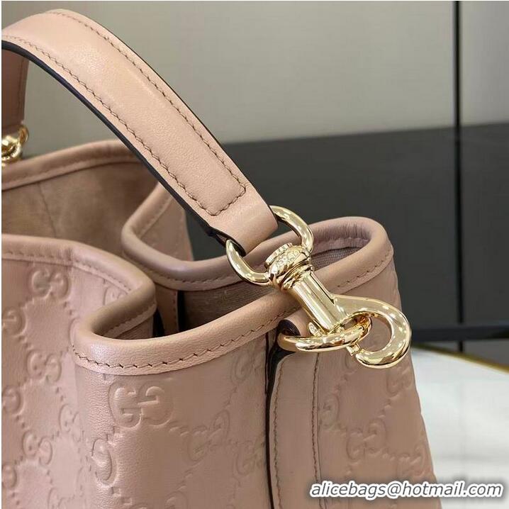 Buy Cheap Gucci GG Emblem Small Bucket Bag 815118 Pink 2026