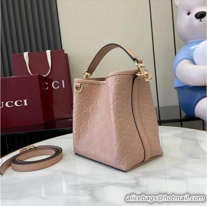 Buy Cheap Gucci GG Emblem Small Bucket Bag 815118 Pink 2026