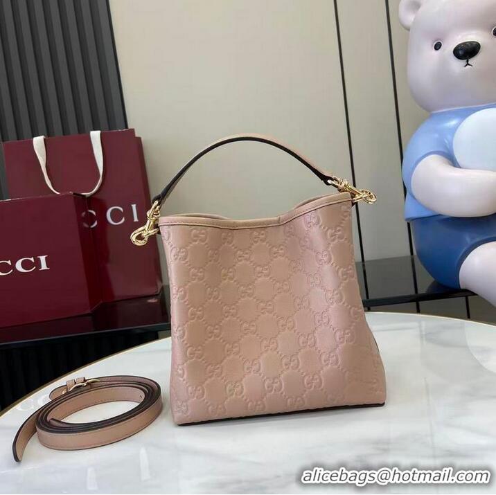 Buy Cheap Gucci GG Emblem Small Bucket Bag 815118 Pink 2026