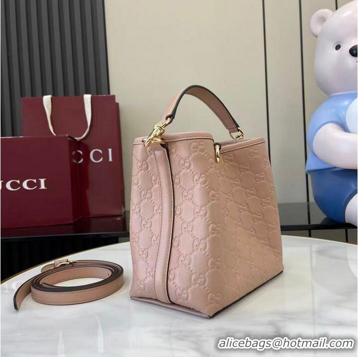 Buy Cheap Gucci GG Emblem Small Bucket Bag 815118 Pink 2026