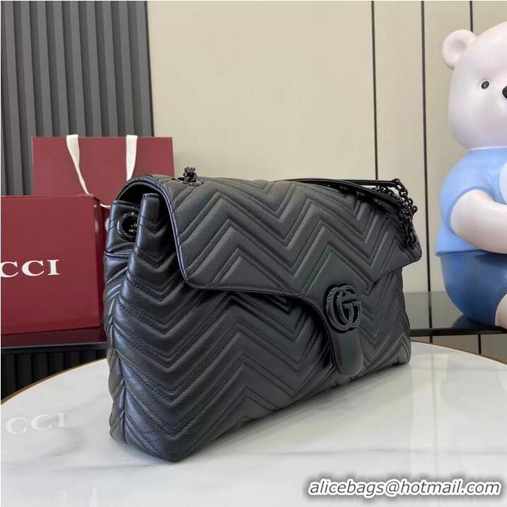 Discount Gucci GG Marmont Large Leather Shoulder Bag 850659 Black 2026