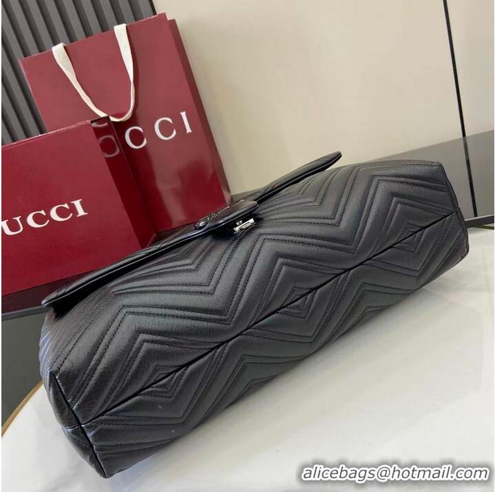 Discount Gucci GG Marmont Large Leather Shoulder Bag 850659 Black 2026
