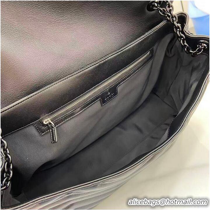 Discount Gucci GG Marmont Large Leather Shoulder Bag 850659 Black 2026