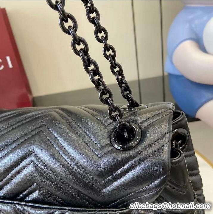 Discount Gucci GG Marmont Large Leather Shoulder Bag 850659 Black 2026