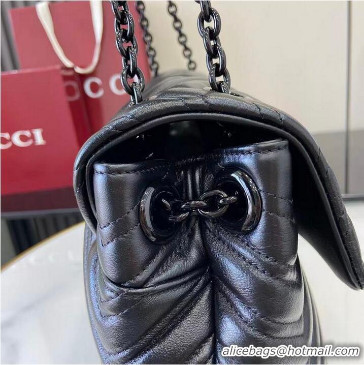 Discount Gucci GG Marmont Large Leather Shoulder Bag 850659 Black 2026