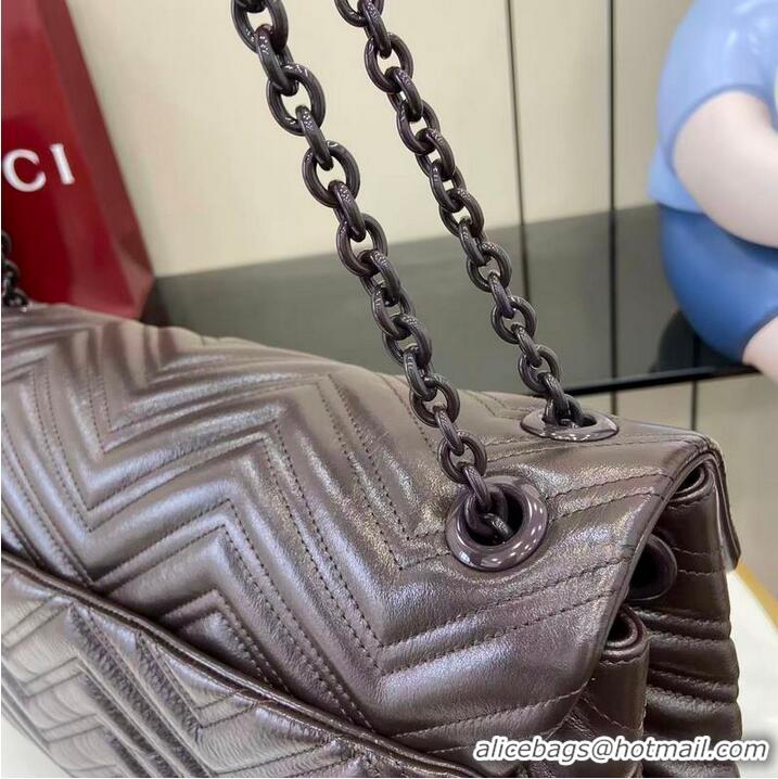 Inexpensive Gucci GG Marmont Large Leather Shoulder Bag 850659 Brown 2026