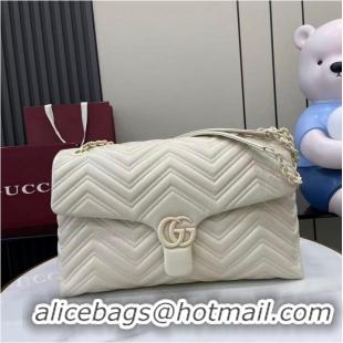 Best Product Gucci GG Marmont Large Leather Shoulder Bag 850659 White 2026