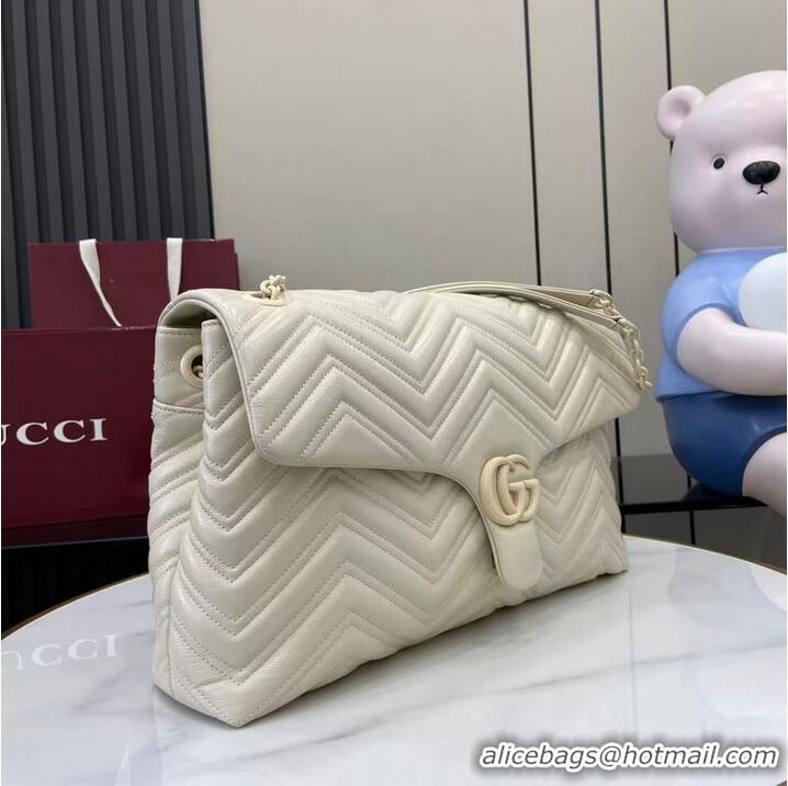 Best Product Gucci GG Marmont Large Leather Shoulder Bag 850659 White 2026