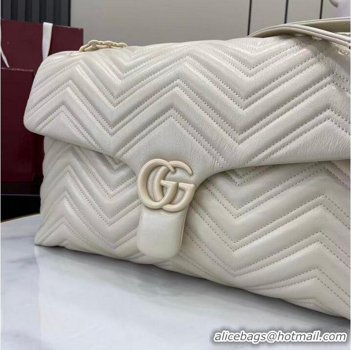 Best Product Gucci GG Marmont Large Leather Shoulder Bag 850659 White 2026