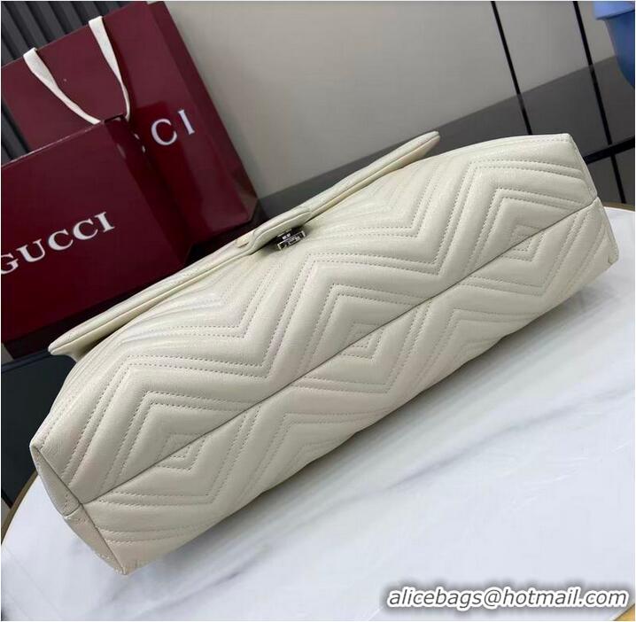 Best Product Gucci GG Marmont Large Leather Shoulder Bag 850659 White 2026