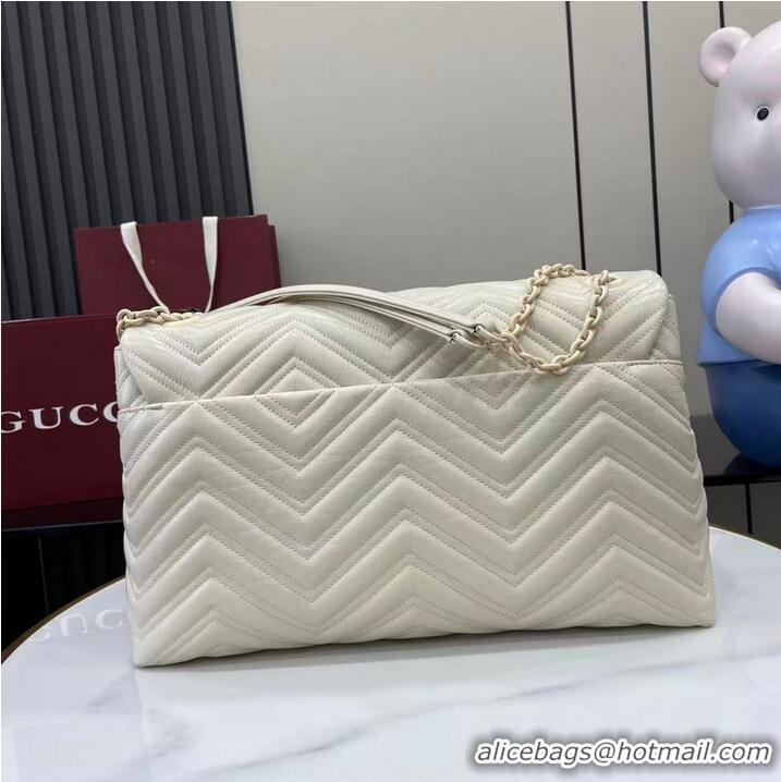 Best Product Gucci GG Marmont Large Leather Shoulder Bag 850659 White 2026