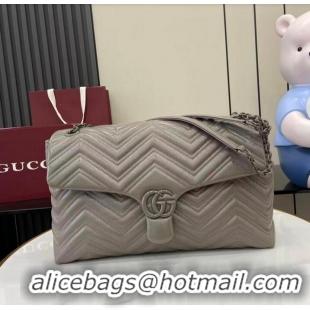 Top Quality Gucci GG Marmont Large Leather Shoulder Bag 850659 Grey 2026