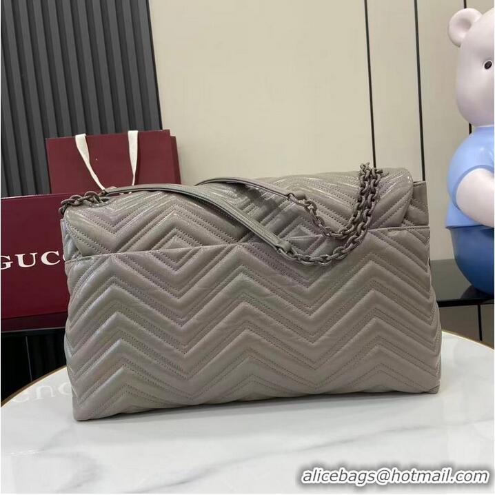 Top Quality Gucci GG Marmont Large Leather Shoulder Bag 850659 Grey 2026