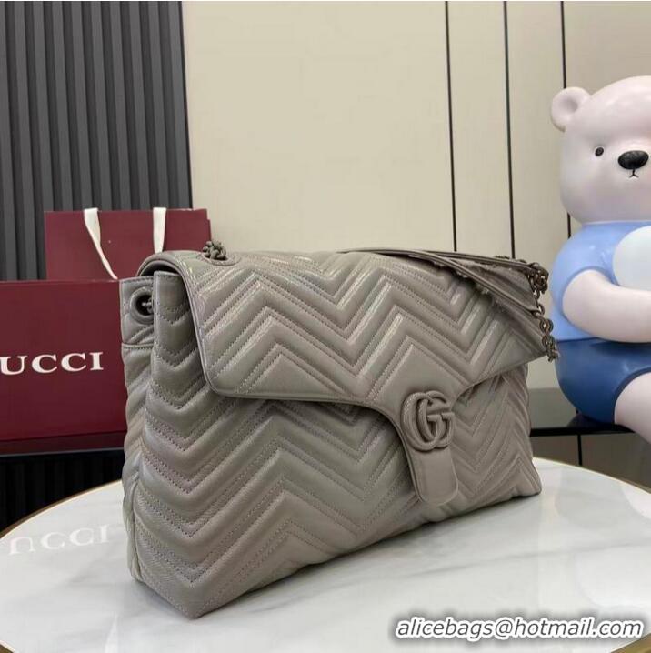 Top Quality Gucci GG Marmont Large Leather Shoulder Bag 850659 Grey 2026