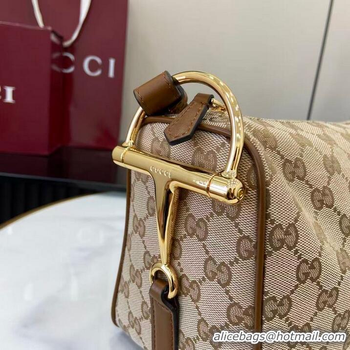 Grade Fashion Gucci Half Horsebit Medium Shoulder Bag in CC Canvas 860787 Apricot 2026