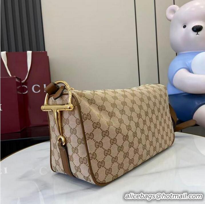 Grade Fashion Gucci Half Horsebit Medium Shoulder Bag in CC Canvas 860787 Apricot 2026