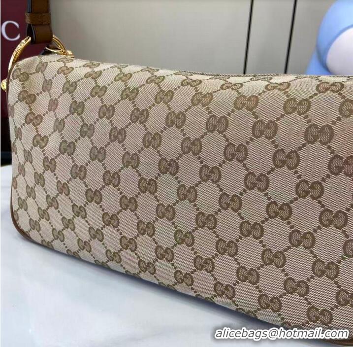 Grade Fashion Gucci Half Horsebit Medium Shoulder Bag in CC Canvas 860787 Apricot 2026
