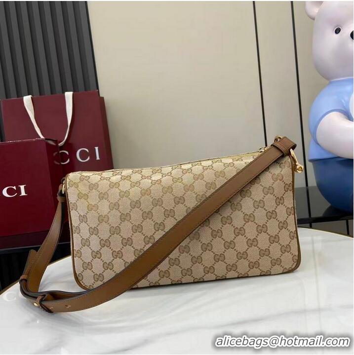 Grade Fashion Gucci Half Horsebit Medium Shoulder Bag in CC Canvas 860787 Apricot 2026