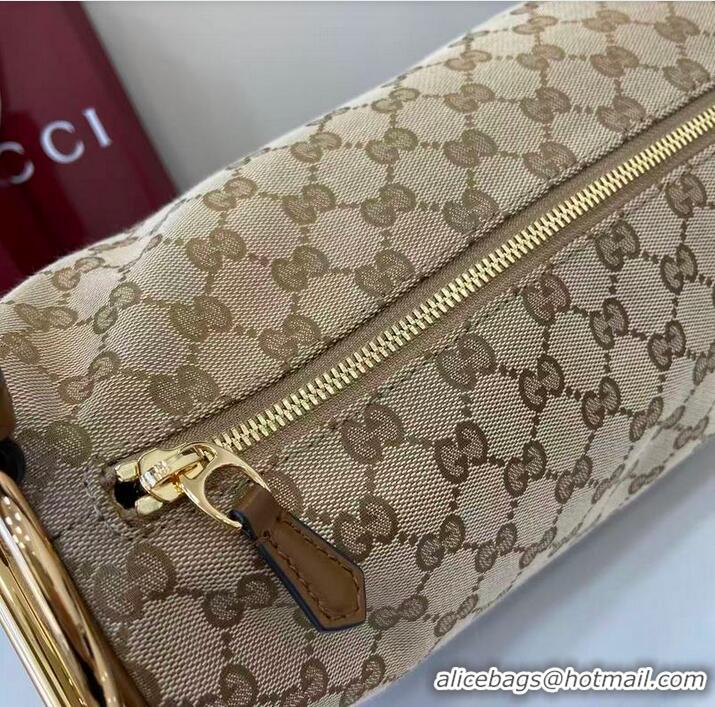 Well Crafted Gucci Half Horsebit Large Shoulder Bag In CC Canvas 862530 Apricot 2026