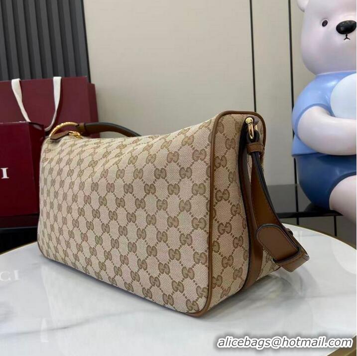 Well Crafted Gucci Half Horsebit Large Shoulder Bag In CC Canvas 862530 Apricot 2026