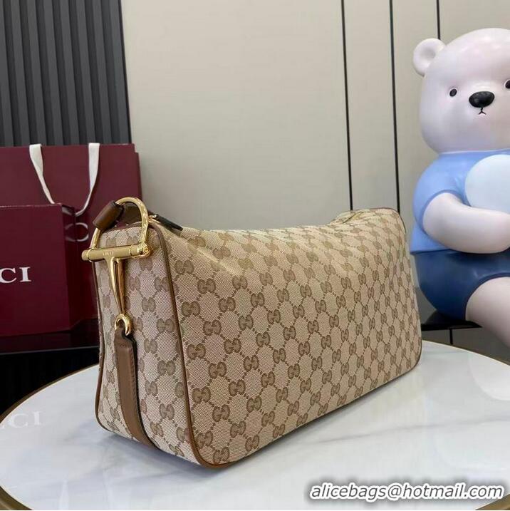Well Crafted Gucci Half Horsebit Large Shoulder Bag In CC Canvas 862530 Apricot 2026