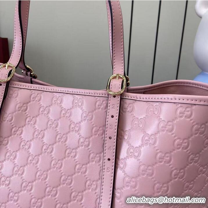 Promotional Gucci GG Emblem Leather Large Tote Bag 847455 Pink 2026