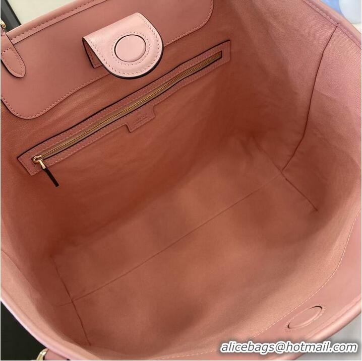 Promotional Gucci GG Emblem Leather Large Tote Bag 847455 Pink 2026