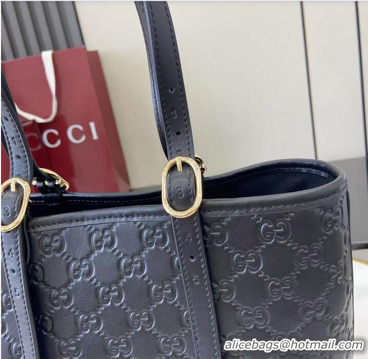 Buy Inexpensive Gucci GG Emblem Medium Tote Bag 847456 Black 2026
