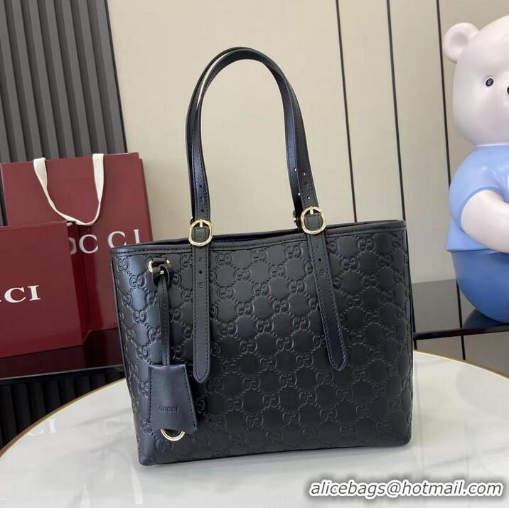 Buy Inexpensive Gucci GG Emblem Medium Tote Bag 847456 Black 2026