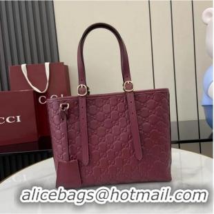 Promotional Gucci GG Emblem Medium Tote Bag 847456 Burgundy 2026