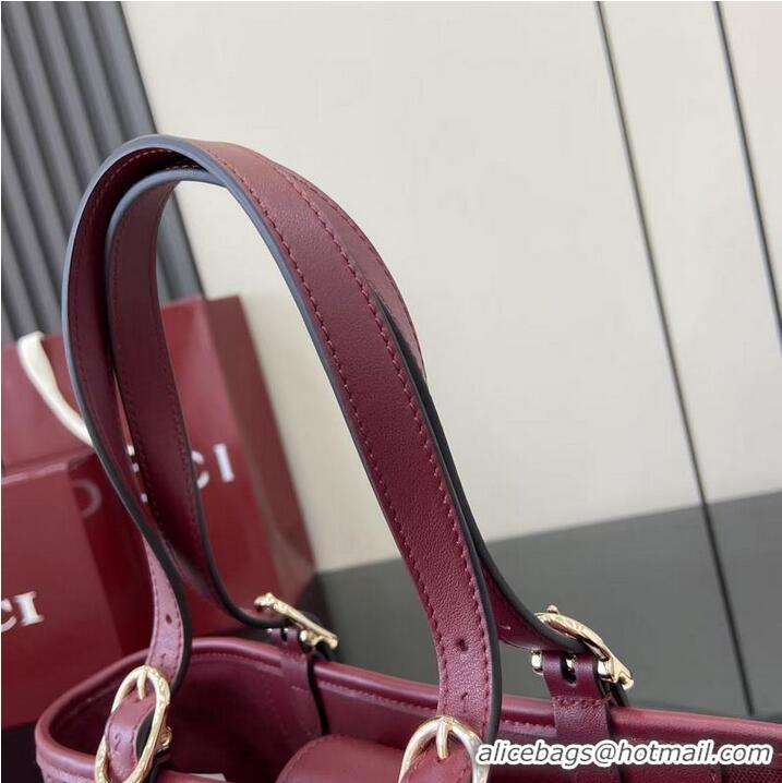 Promotional Gucci GG Emblem Medium Tote Bag 847456 Burgundy 2026
