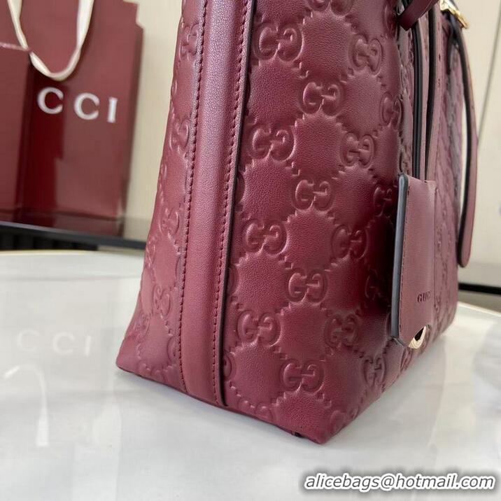 Promotional Gucci GG Emblem Medium Tote Bag 847456 Burgundy 2026
