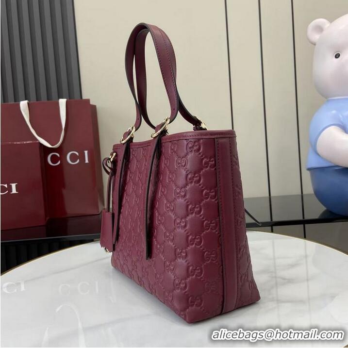 Promotional Gucci GG Emblem Medium Tote Bag 847456 Burgundy 2026