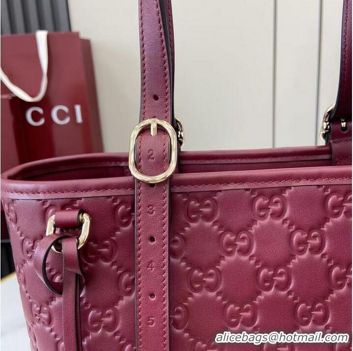 Promotional Gucci GG Emblem Medium Tote Bag 847456 Burgundy 2026