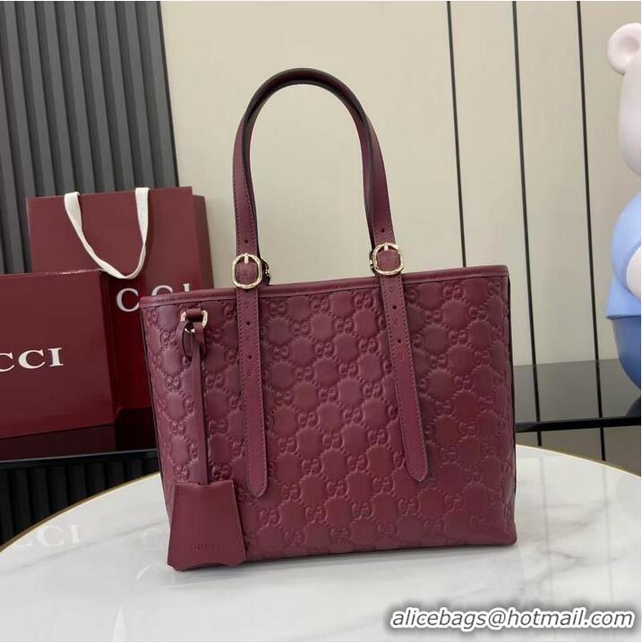 Promotional Gucci GG Emblem Medium Tote Bag 847456 Burgundy 2026
