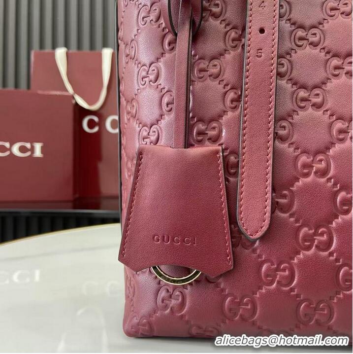 Promotional Gucci GG Emblem Medium Tote Bag 847456 Burgundy 2026