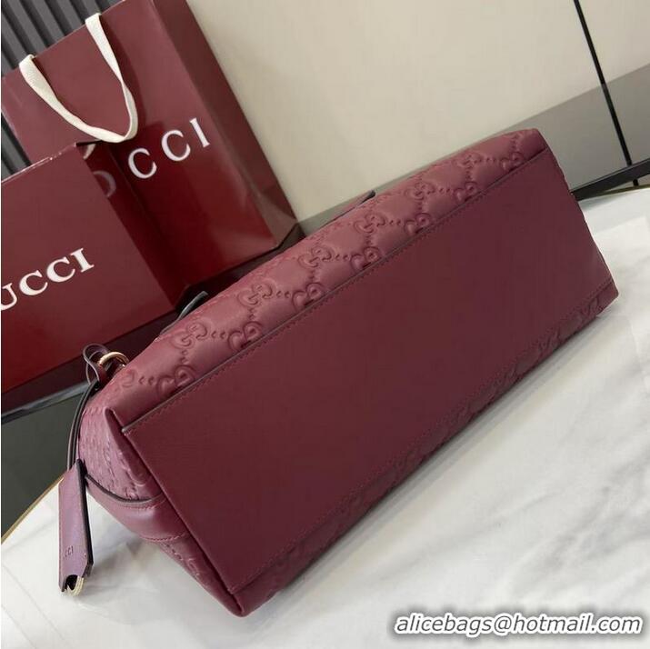 Promotional Gucci GG Emblem Medium Tote Bag 847456 Burgundy 2026