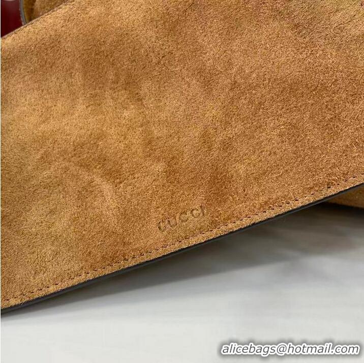 Grade Quality Gucci Softbit Suede Maxi Shoulder Bag with Oversized Half Horsebit 837466 Brown 2026